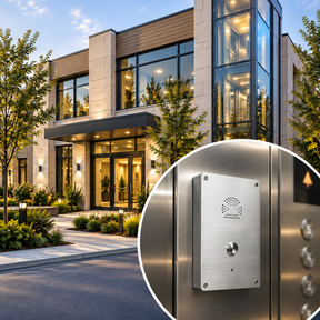 LightCom elevator emergency phone and intercom solutions for low-rise buildings and elevator communication systems