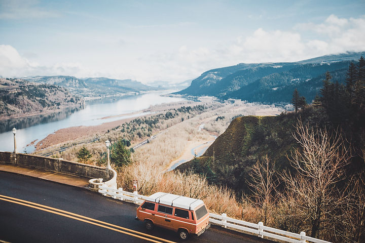 Photo of a river and a road