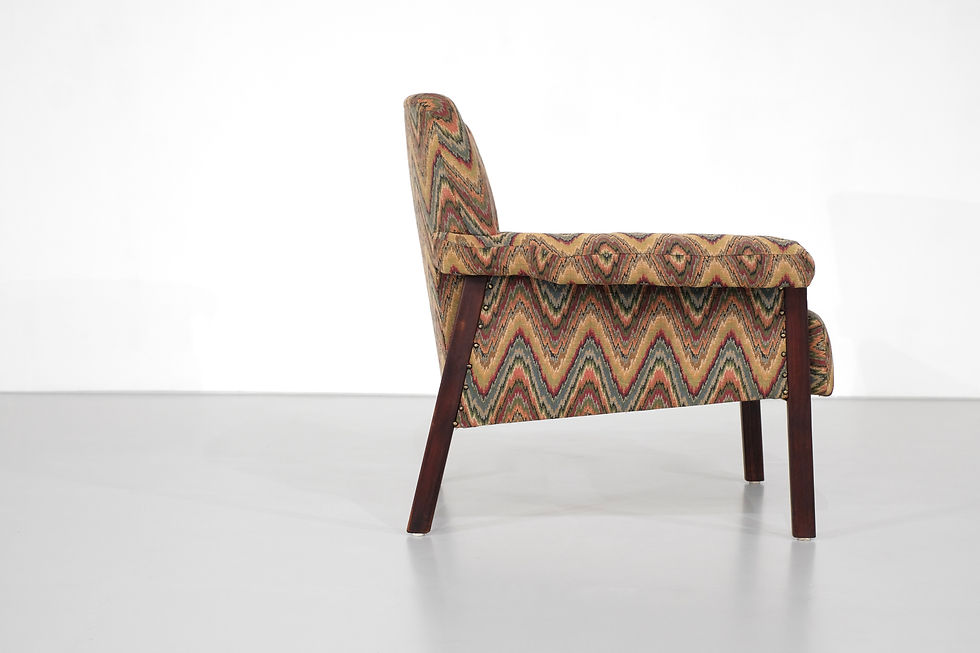 Thumbnail: Armchair in fabric and wood from Italy 1960s.