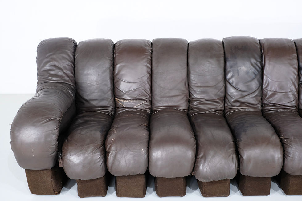 Thumbnail: Sofa in Leather Non Stop "Ds 600" for De Sede, Switzerland 1970s.