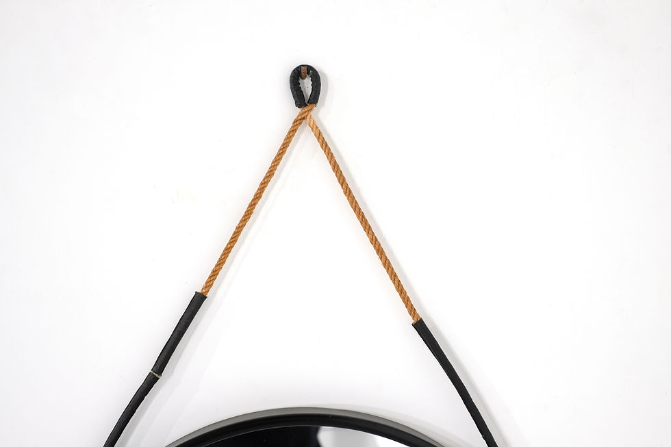 Thumbnail: Vintage round mirror in steel, Italy 1970s.