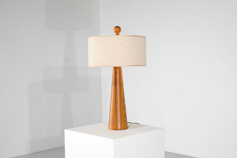 Thumbnail: Pair of table lights in wood, Italy years 2020s.