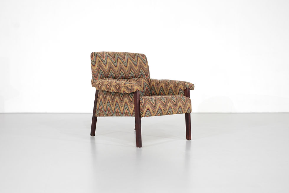 Thumbnail: Armchair in fabric and wood from Italy 1960s.