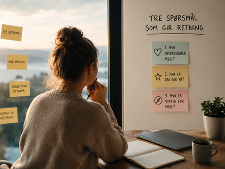 Person som vurderer ny retning i arbeidslivet og leter etter en meningsfull jobb.