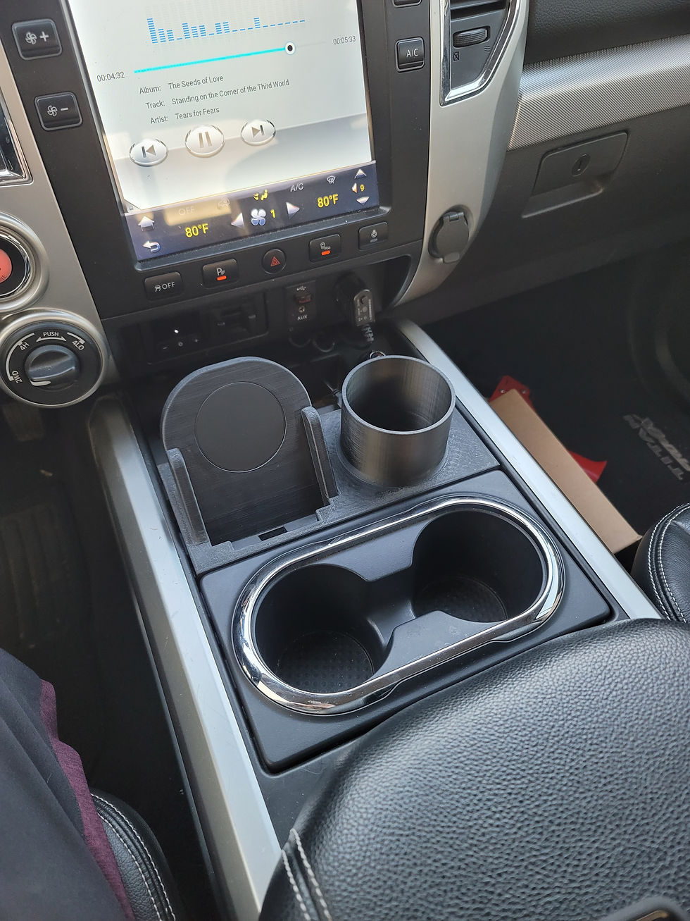 Thumbnail: Qi2 25W Wireless Mag Charger for Nissan Titan with Bottle Holder