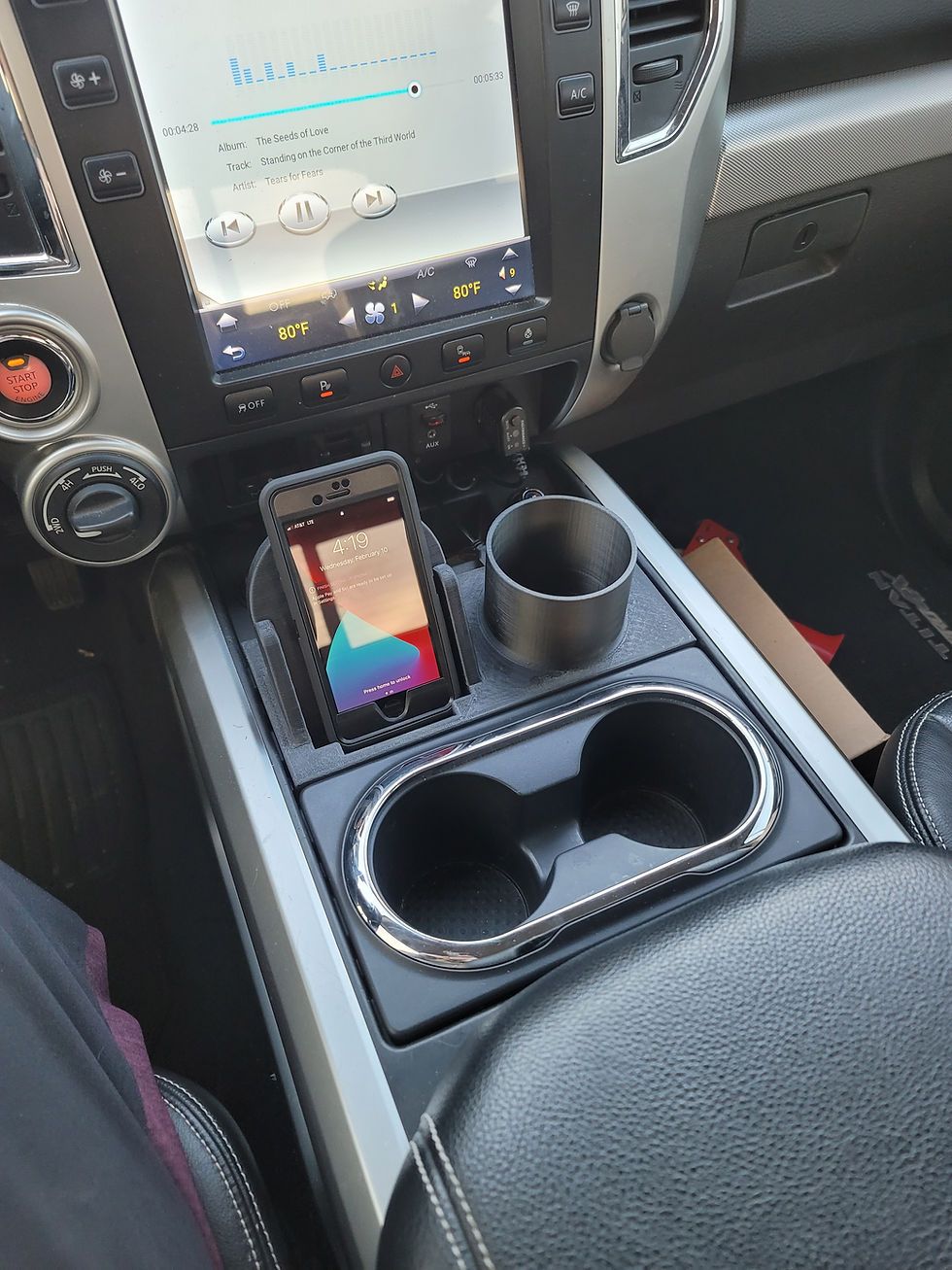 Thumbnail: Qi2 25W Wireless Mag Charger for Nissan Titan with Bottle Holder