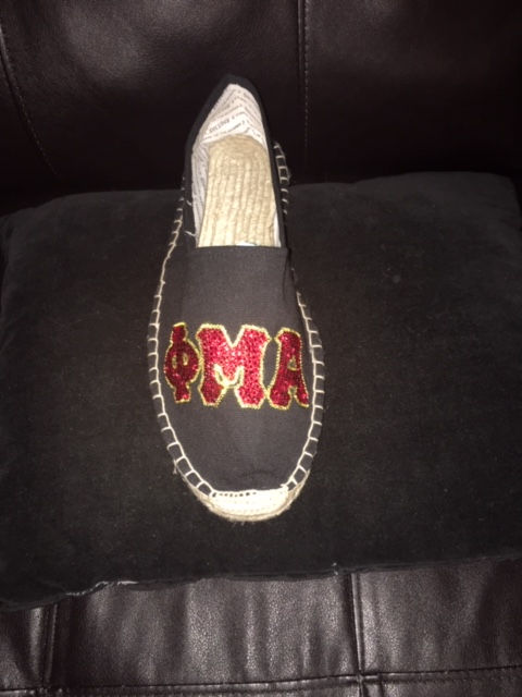 Thumbnail: Customized Greek Letters Genuine Swarovski crystal shoes