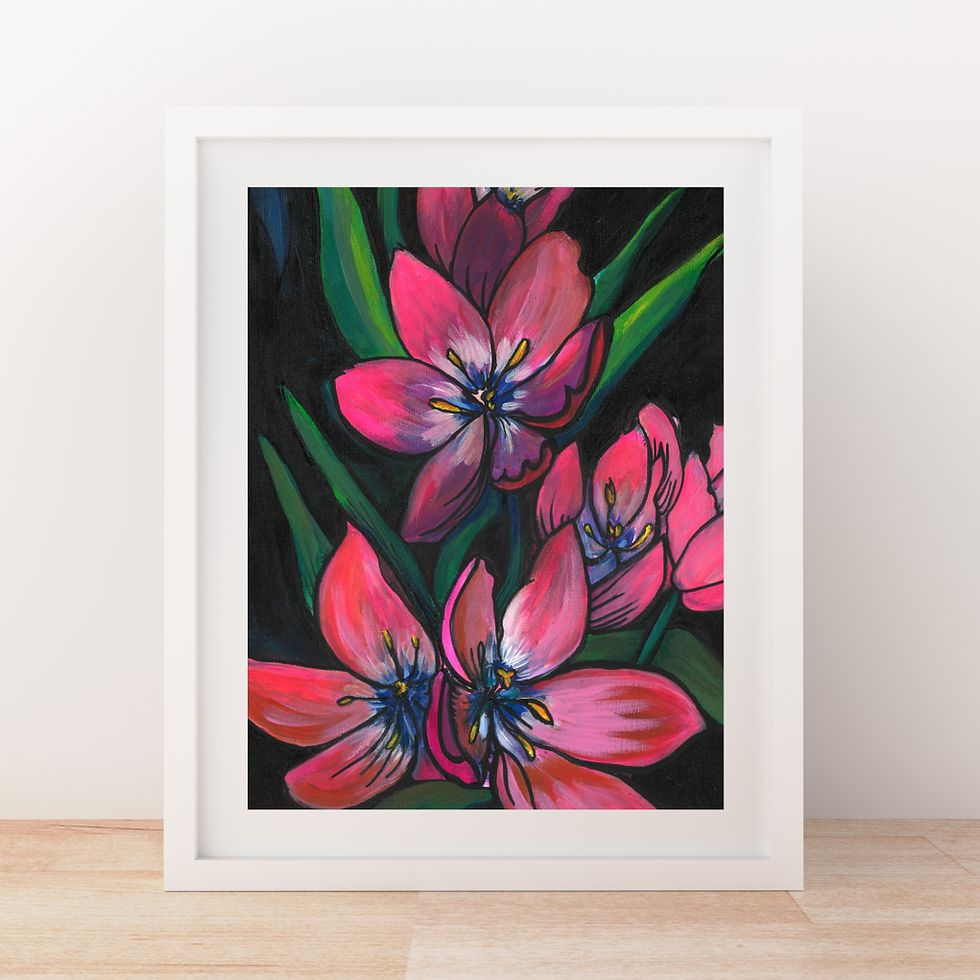 Dark Pink Tulips Giclee Print