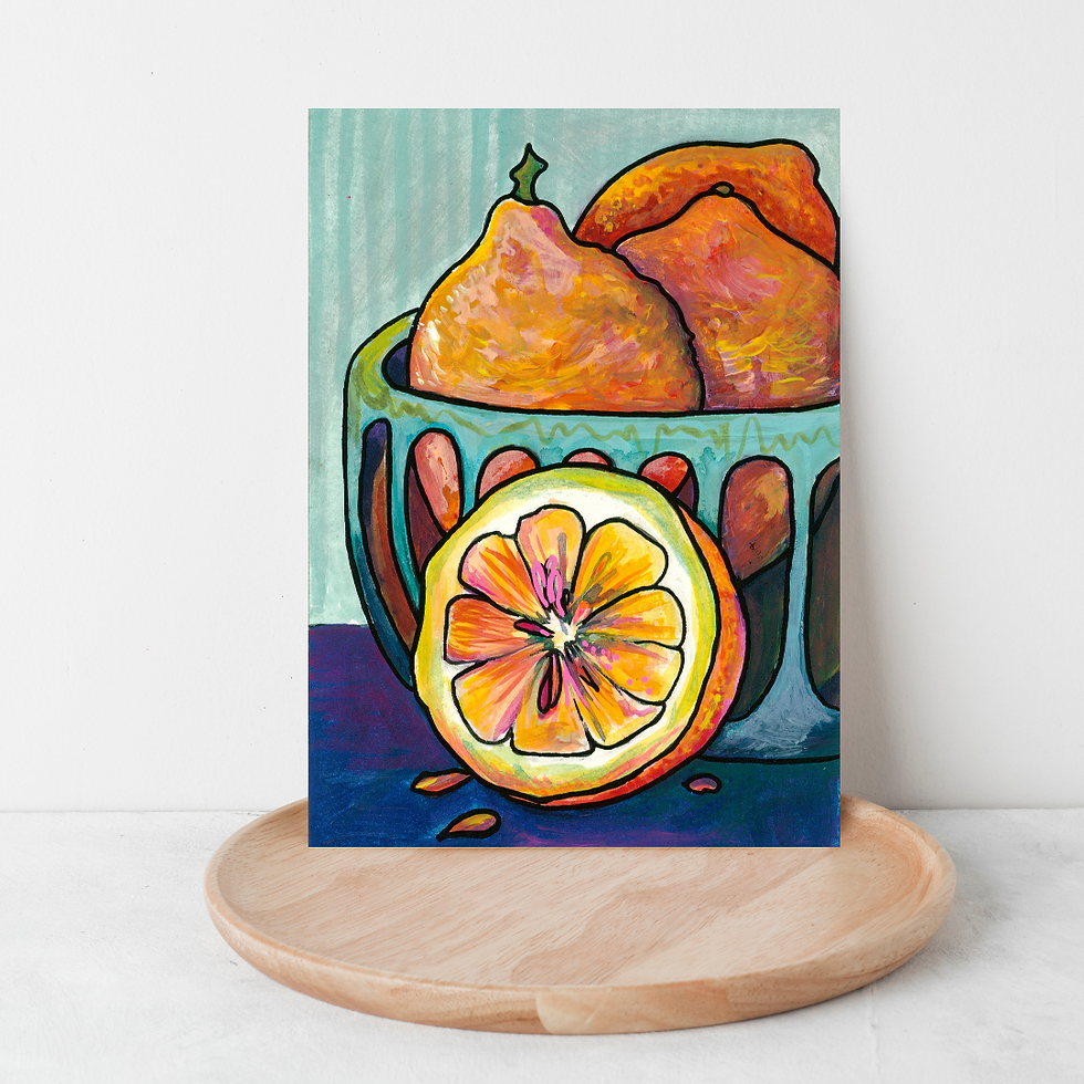 Thumbnail: Fruit Collection  - Original A6 paintings on heavy card - 8 designs