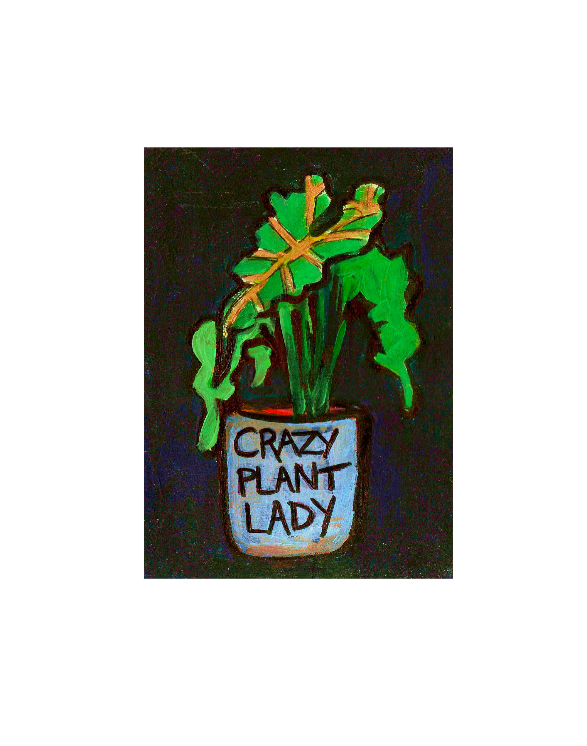 Crazy Plant Lady - A6 greetings card Wholesale