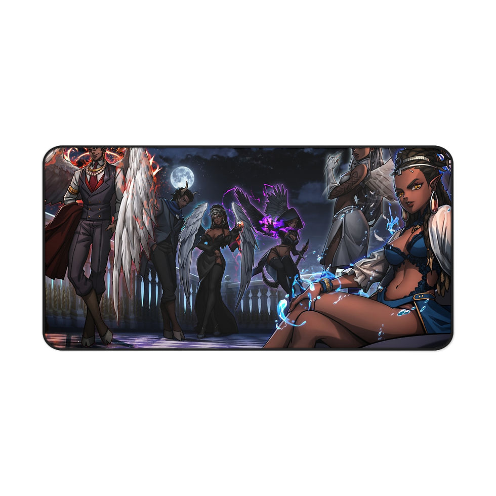 Thumbnail: Fantasy RPG Characters Desk Mat — Dark Night Magic Gaming Mouse Pad