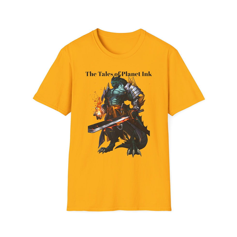 Thumbnail: Armored Dragon Warrior T-Shirt | Fire Sword Fantasy RPG Art