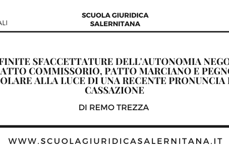 LE (IN)FINITE SFACCETTATURE DELL'AUTONOMIA NEGOZIALE: PATTO COMMISSORIO, MARCIANO E PEGNO IRREGOLARE