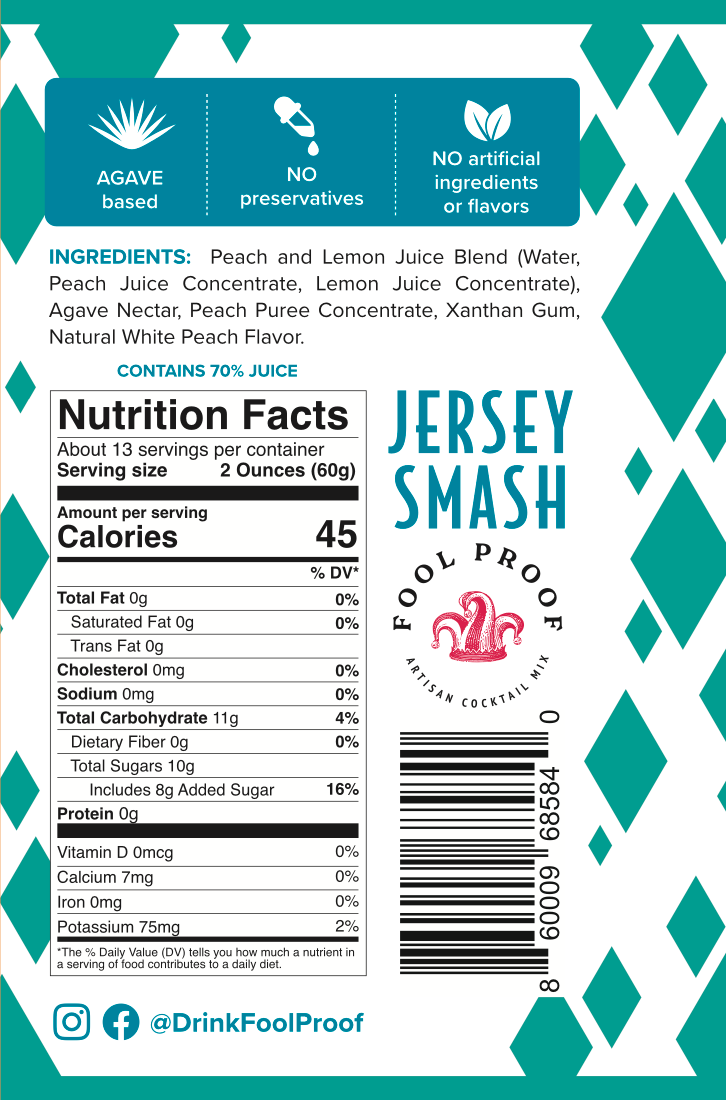 Thumbnail: Nutritional Panel Jersey Peach Smash Mixer