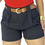 Miniatura: Short Alfaiataria Feminino Social Cintura Alta Com Cinto Com Bolso 