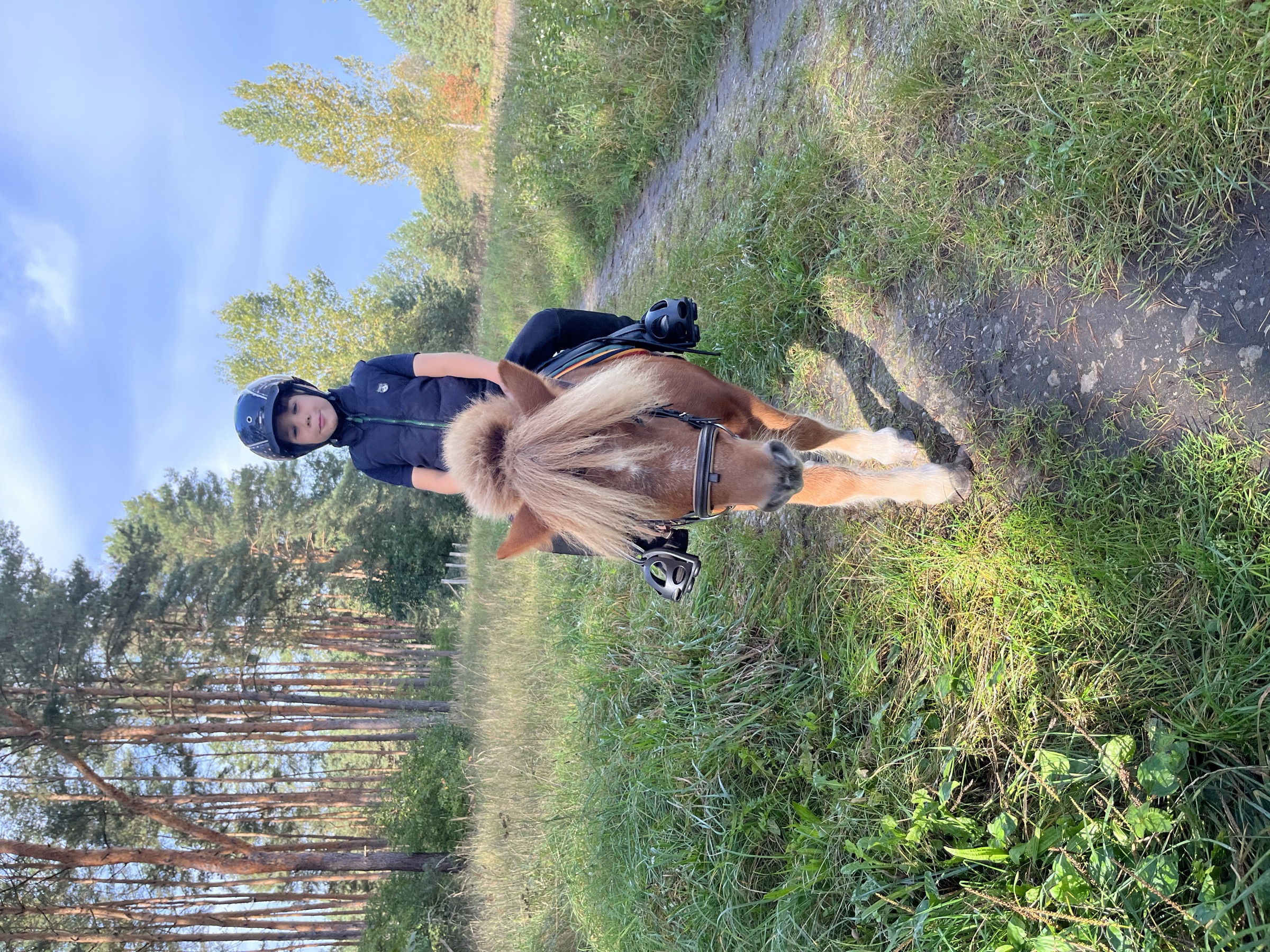 Kind reitet auf einem Pony auf Gut Margrave