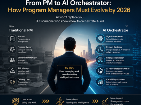 Senior program manager visualizing future of operations leadership transformation