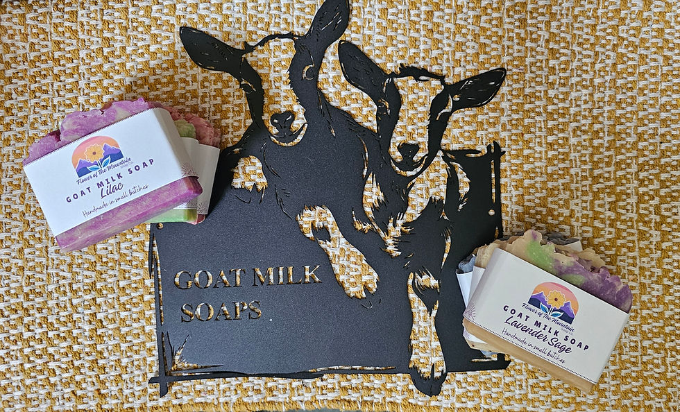 Close-up view of creamy goat milk soap bar on natural wooden surface