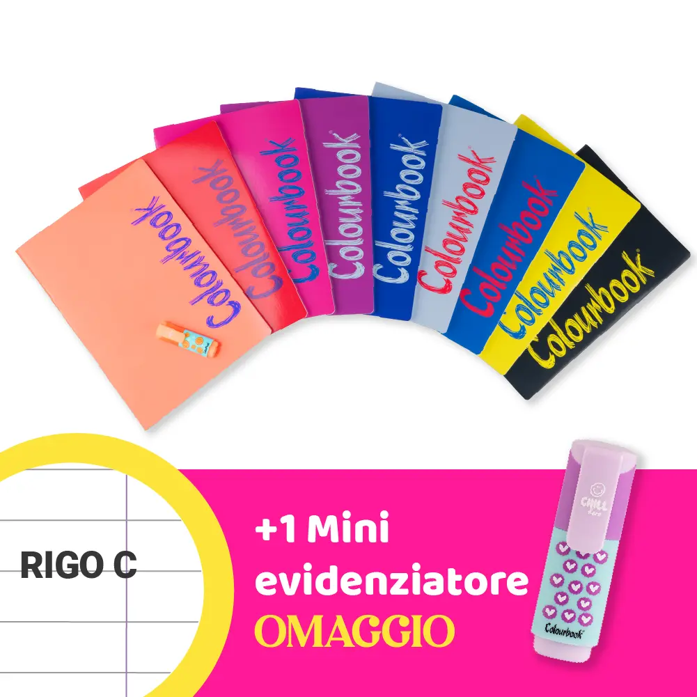 Kit 6 Quadernoni Colourbook + Evidenziatore Omaggio