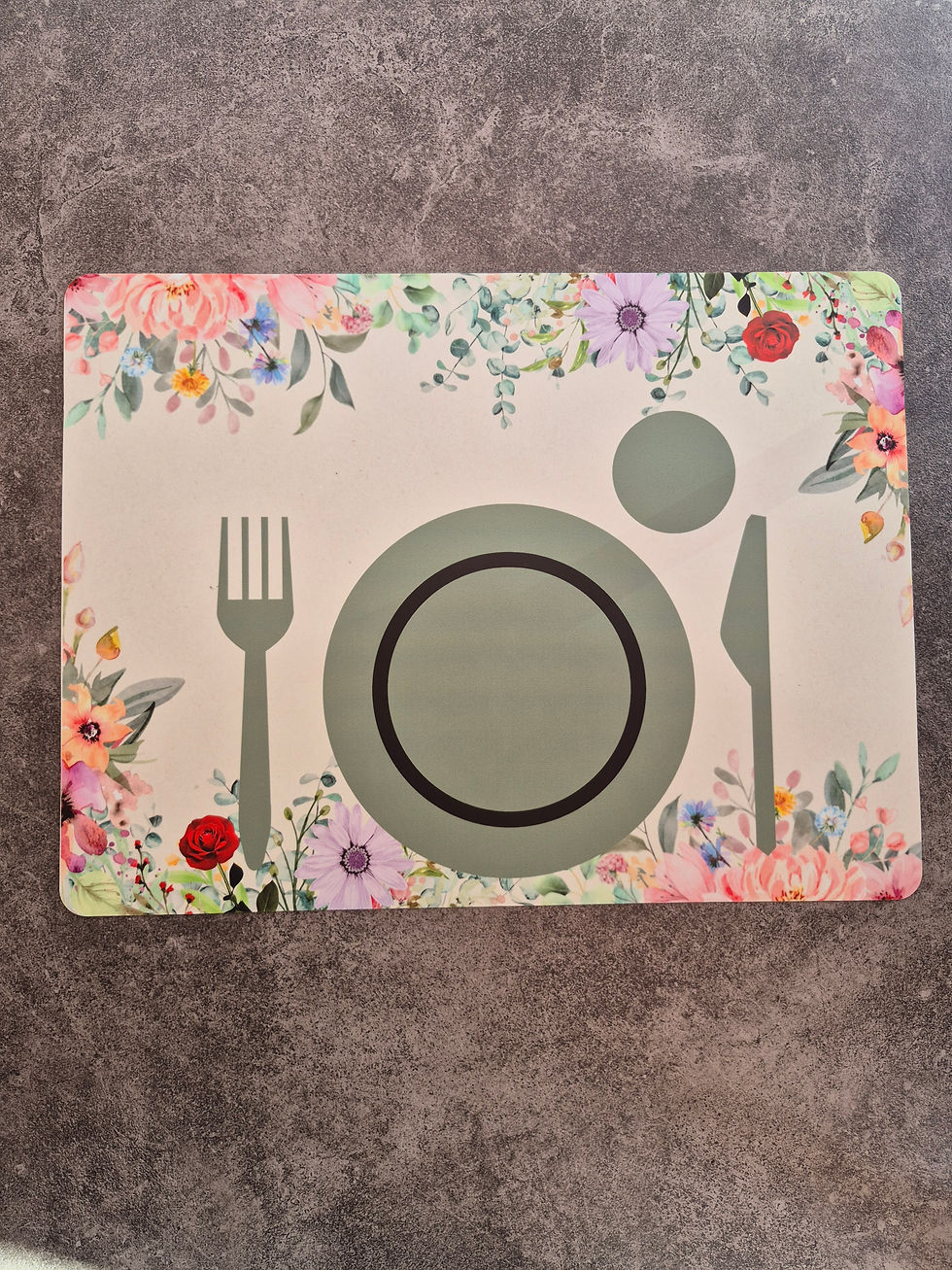 silicone placemat met bloemen en servies yesing product