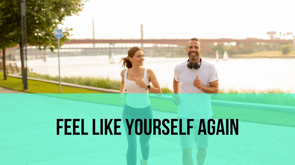 Happy couple jogging spring sunlight city downtown river