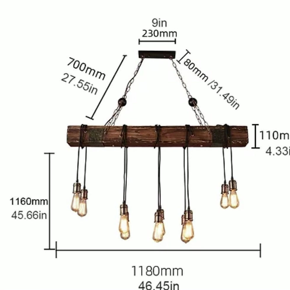 Thumbnail: Industrial Wooden Vintage Pendant Light