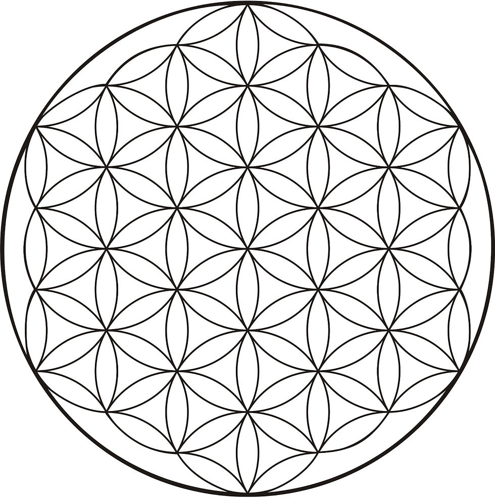 fleur de vie, vibrations, ondes, forme, géométrie, géométrique, coloriage, mandala, régénérer, harmoniser, purifier, minéraux pierres, pièces, eau, élixir, nourriture