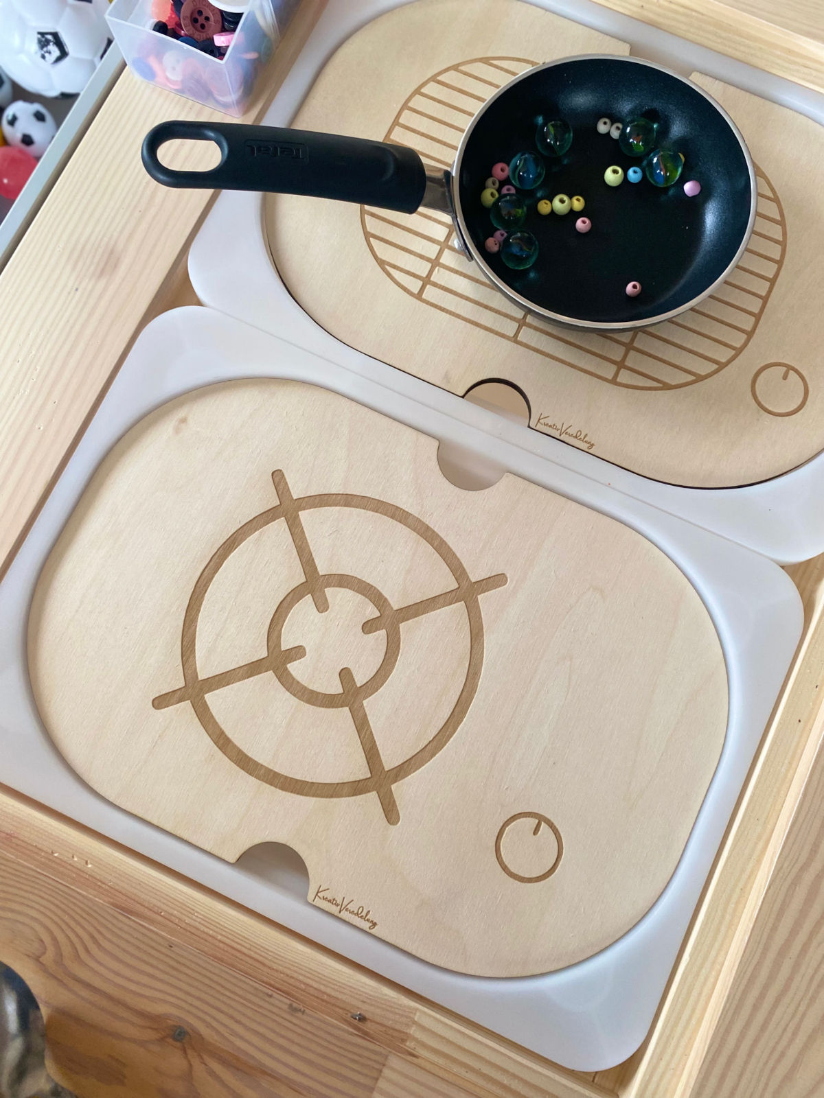 Spielküchen Einsatz aus Holz für Trofastboxen