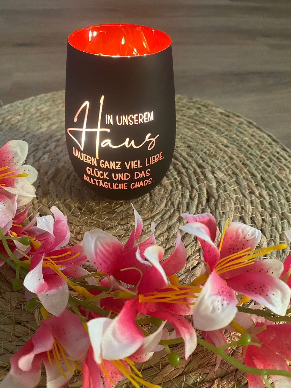Windlicht „Unser Haus“