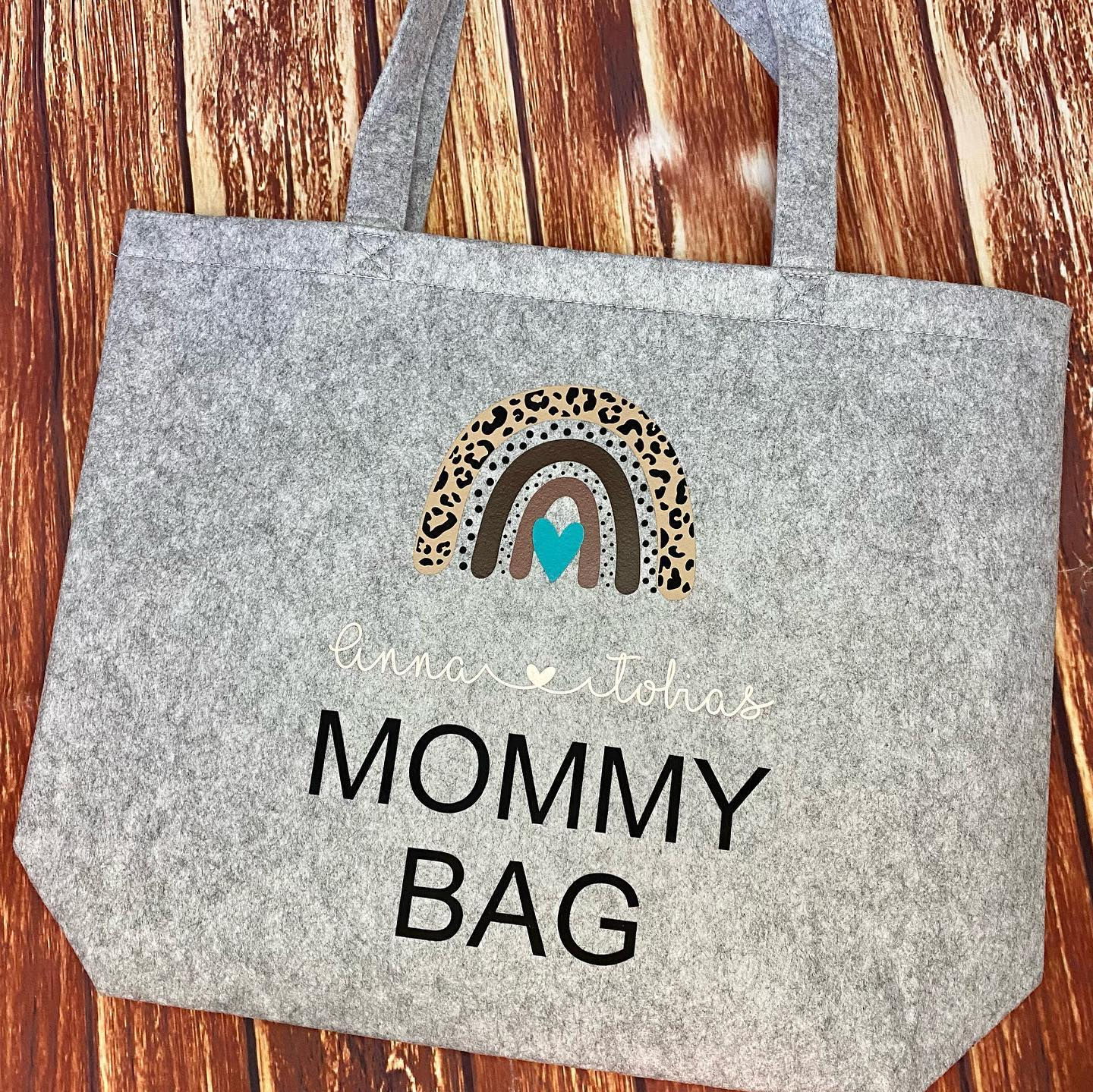 Filztasche "MOMMY BAG Regenbogen"
