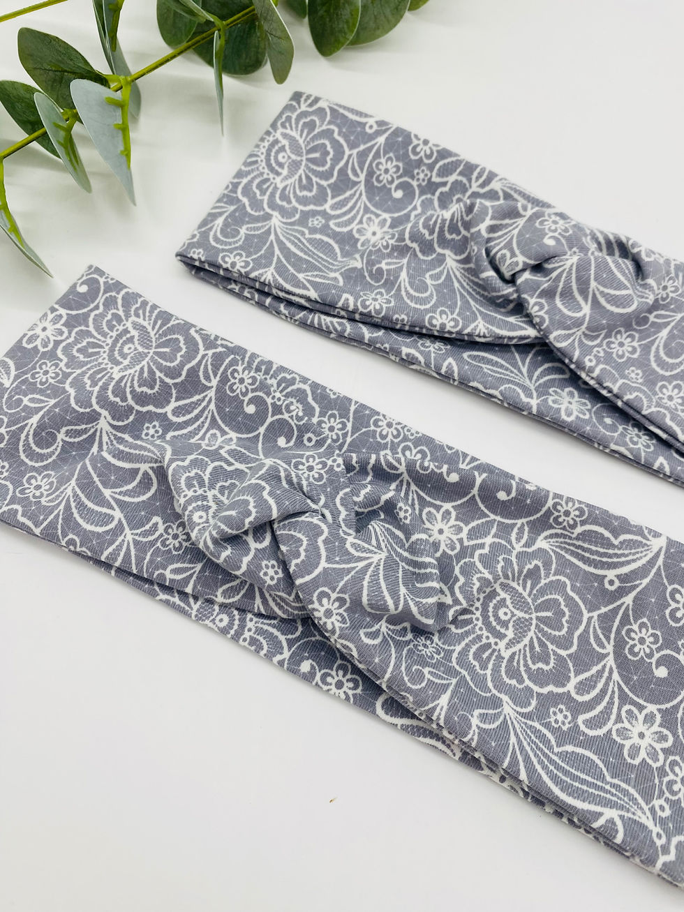 Stirnband mit Twist Floral grau