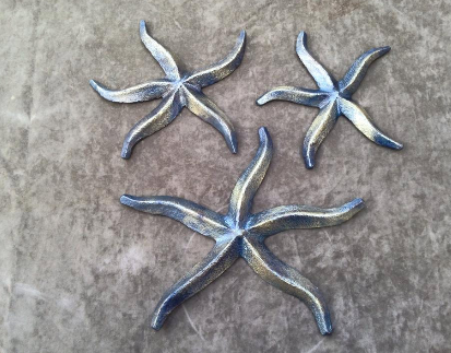 Hand-Forged Iron Starfish – Coastal Home Decor – Nautical Sculpture