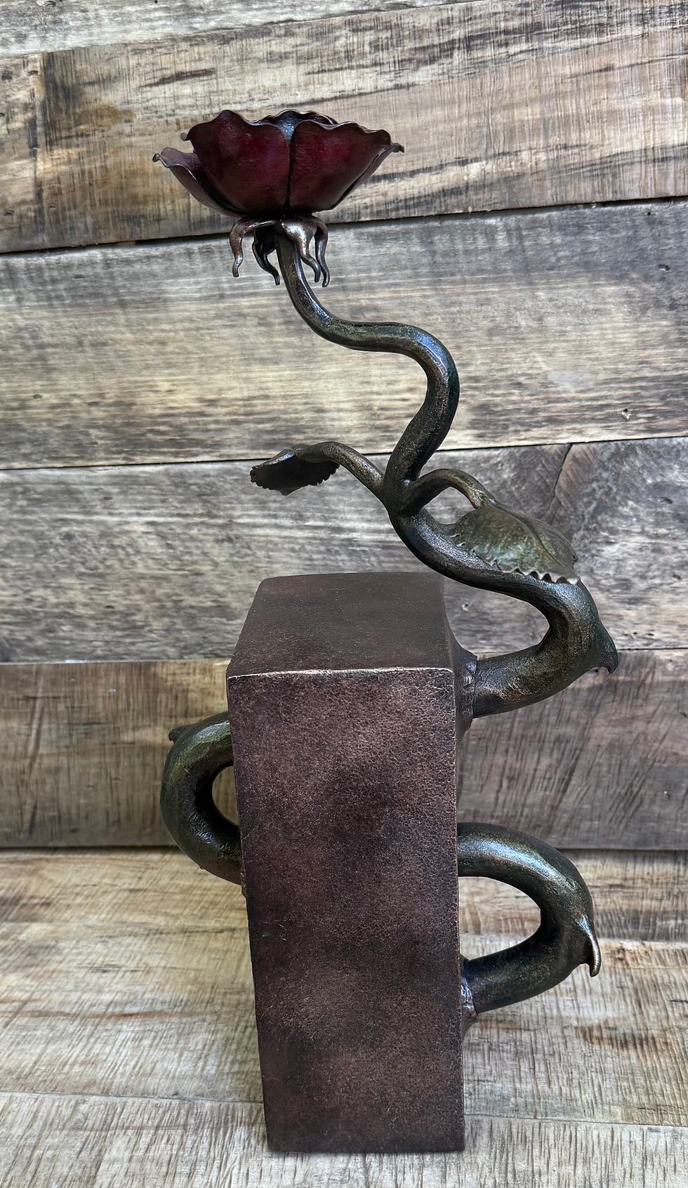 Thumbnail: Hand Forged Rose Escaping Iron Box