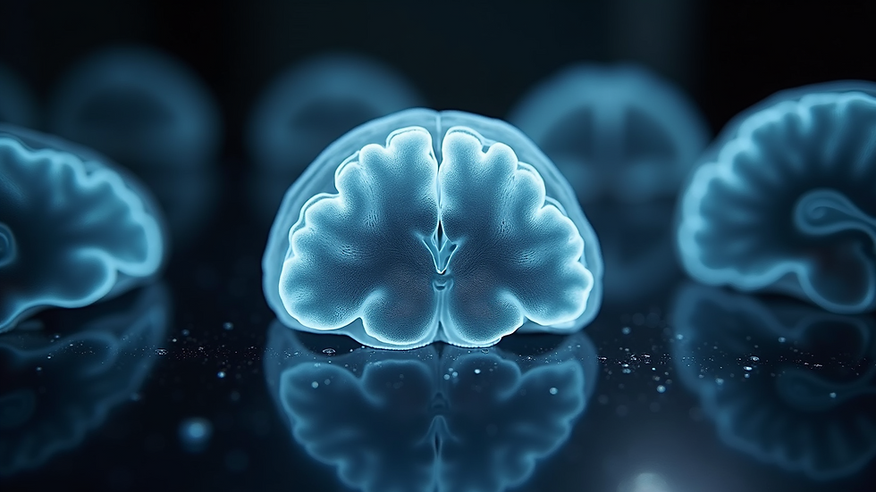 Wide angle view of a brain MRI scan