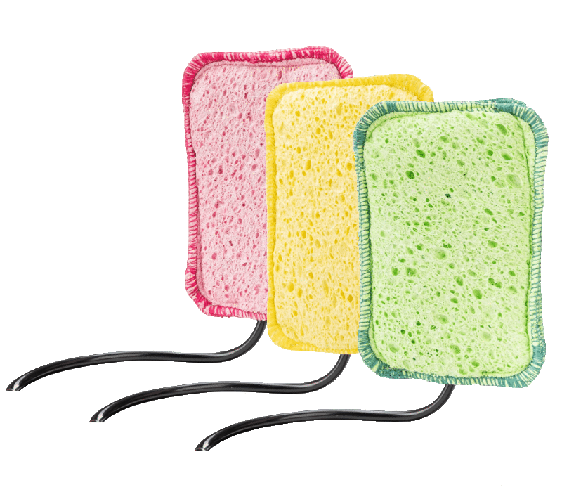 Three different color sponges
