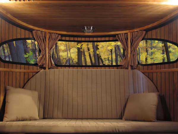Camp-Inn teardrop with couch set up