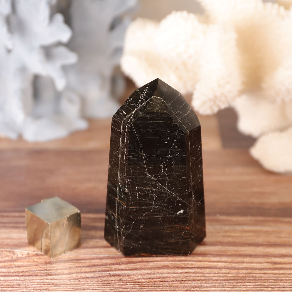 Thumbnail: black tourmaline crystal point rear