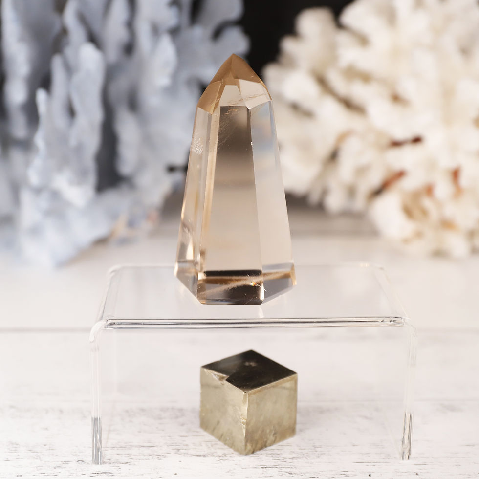 Thumbnail: small smoky citrine crystal point right side