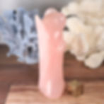 rose quartz crystal angel statue right side