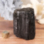 raw black tourmaline crystal left side