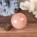 rose quartz crystal ball front
