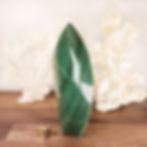 large green aventurine crystal flame left side