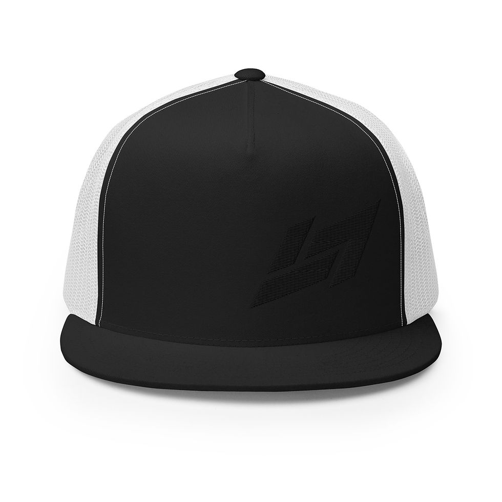 韓国商品/LEEY LOGO TRUCKER HAT BLACK Lucky 7 - L7 only All Black - Trucker Hat | Lucky 7 Technologies