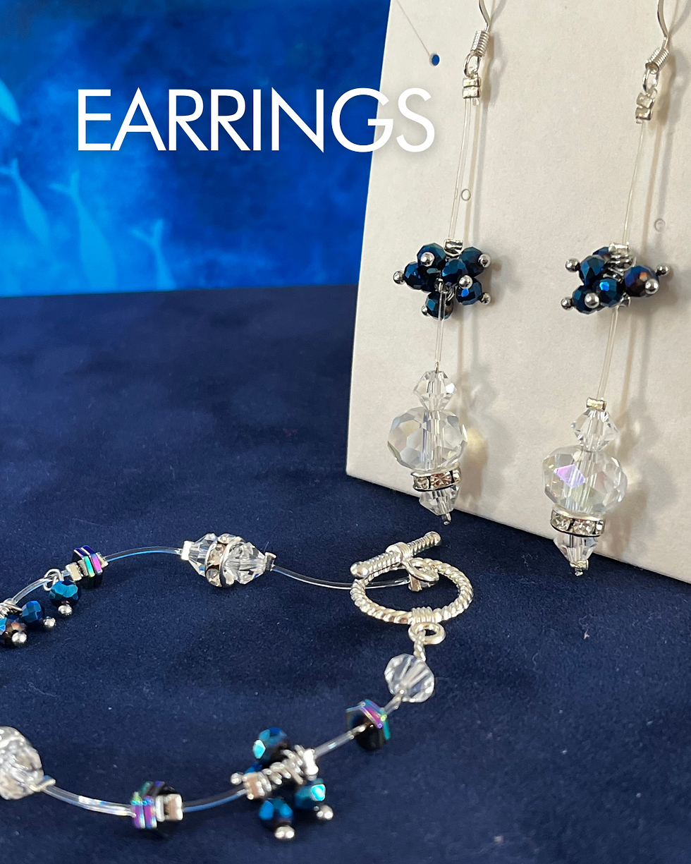 Thumbnail: Transparent & Blue, Classic Elegant, Necklace