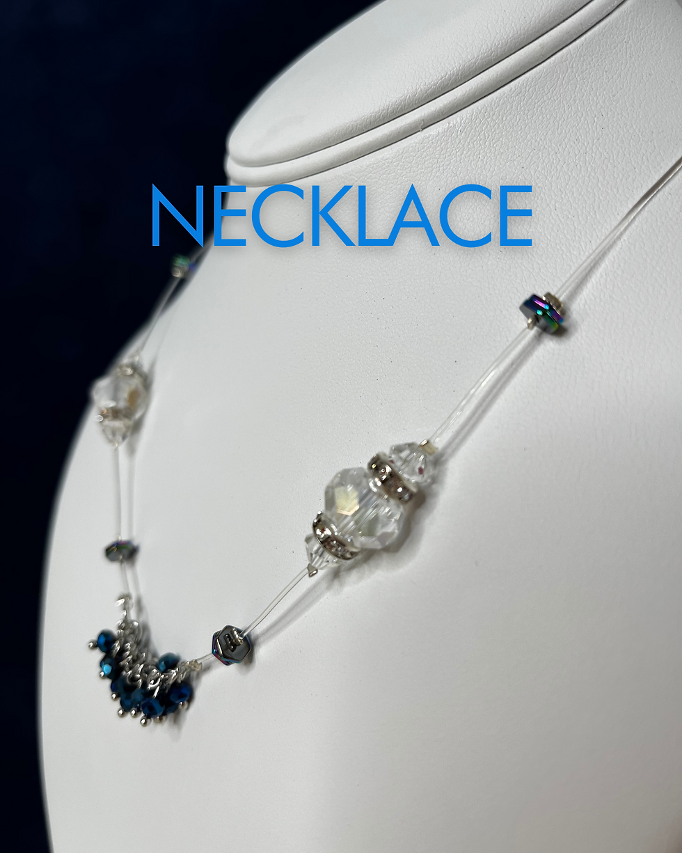 Thumbnail: Transparent & Blue, Classic Elegant, Earrings