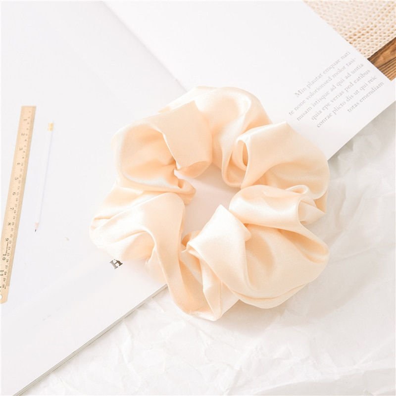 Thumbnail: 1PC Satin Silk Solid Color Scrunchies