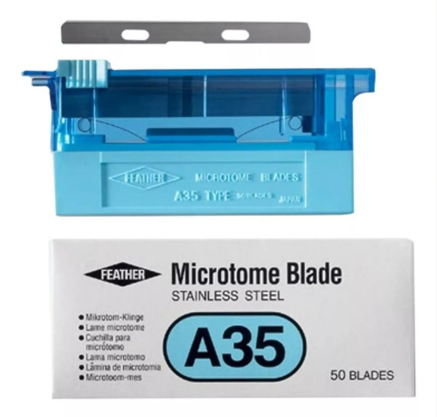 HOJAS PARA MICROTOMO FEATHER A-35 (CAJA X 50 UNIDADES)