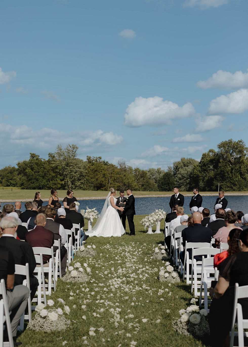 Champaign IL wedding venue, Outdoor wedding ceremony, Wedding floral decor
