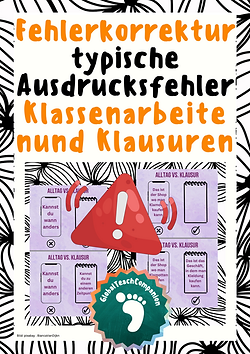 Fehlerkorrektur von Alltagssprache in Klassenarbeiten und Klausuren