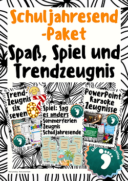SchuljahresendPAKET mit Spaß, Spiel und Trendzeugnis